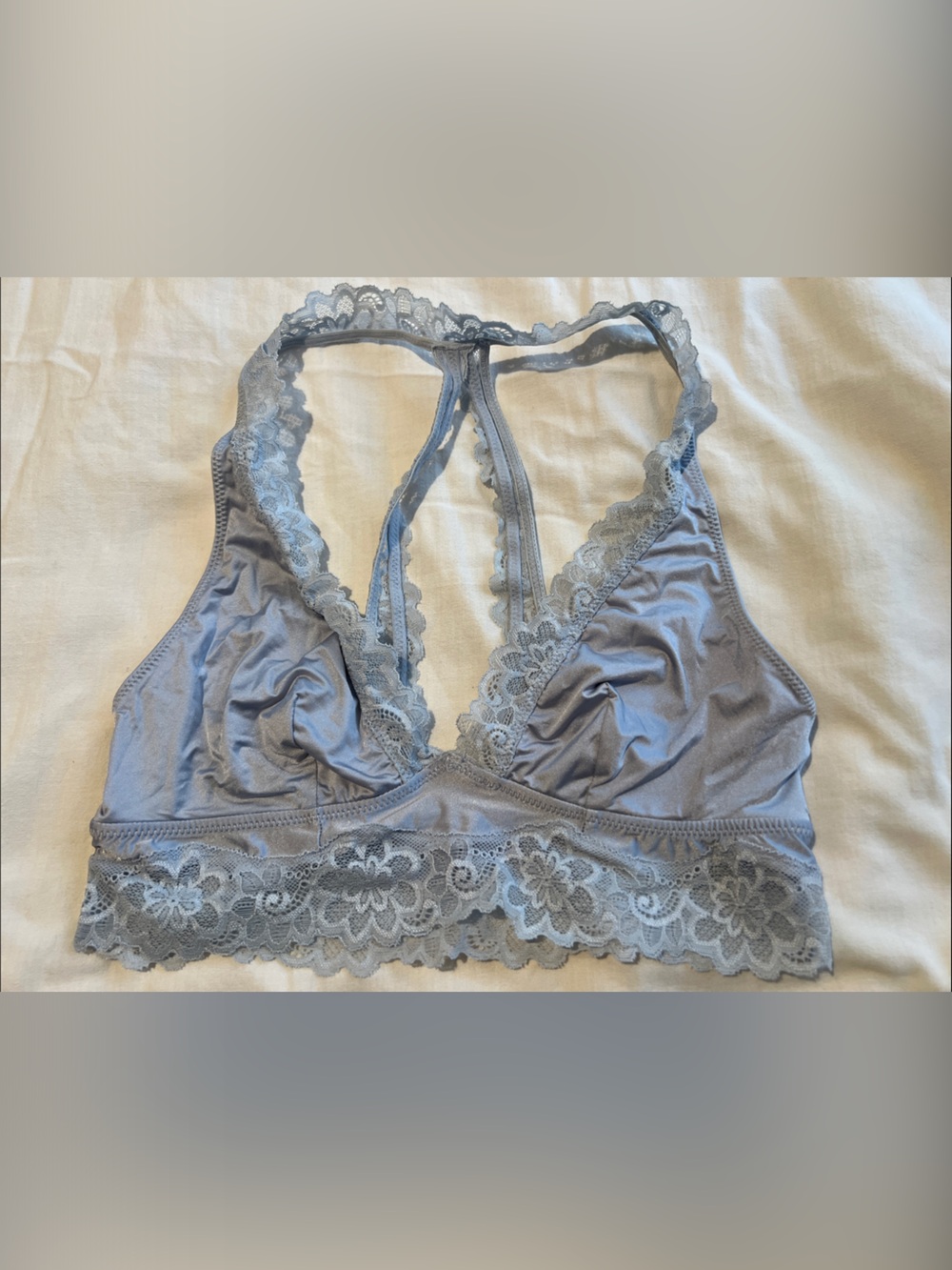 Aerie Women’s Lace Trim Bralette in baby blue
